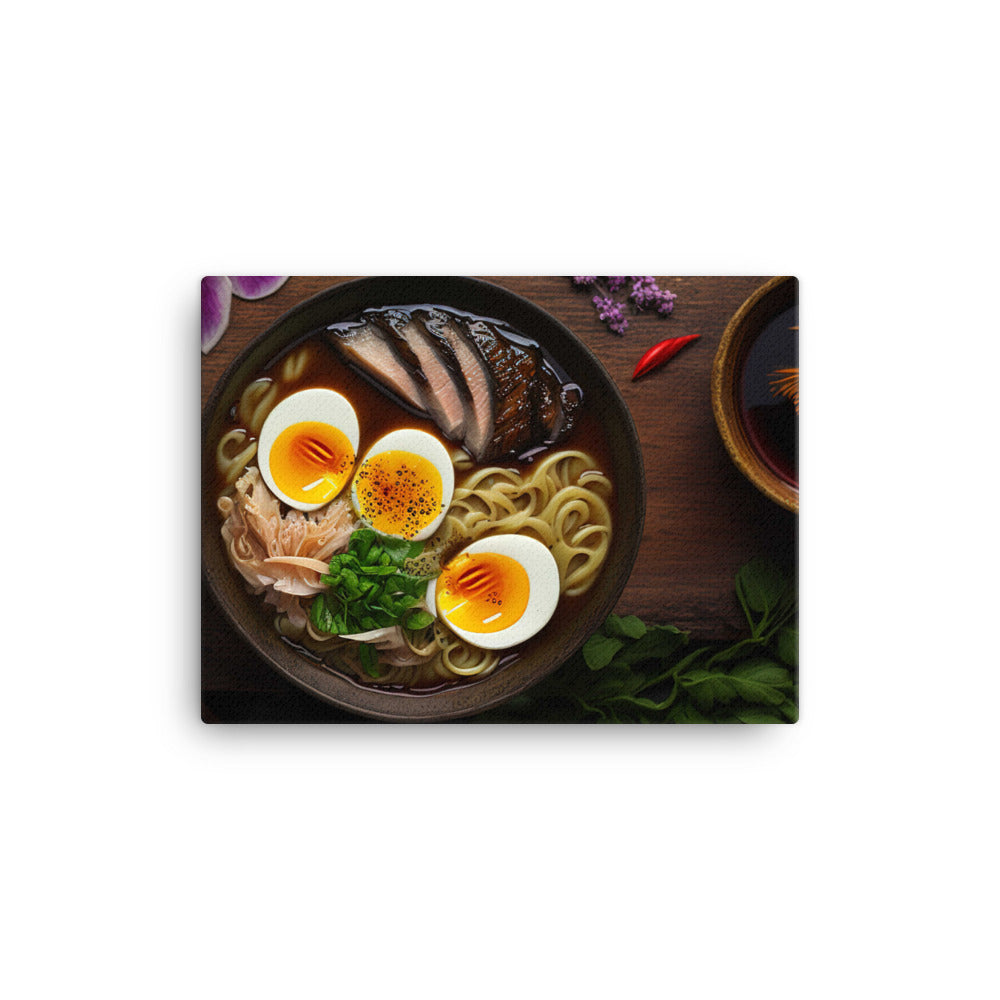 A steaming bowl of rich and savory tonkotsu ramen canvas - Posterfy.AI