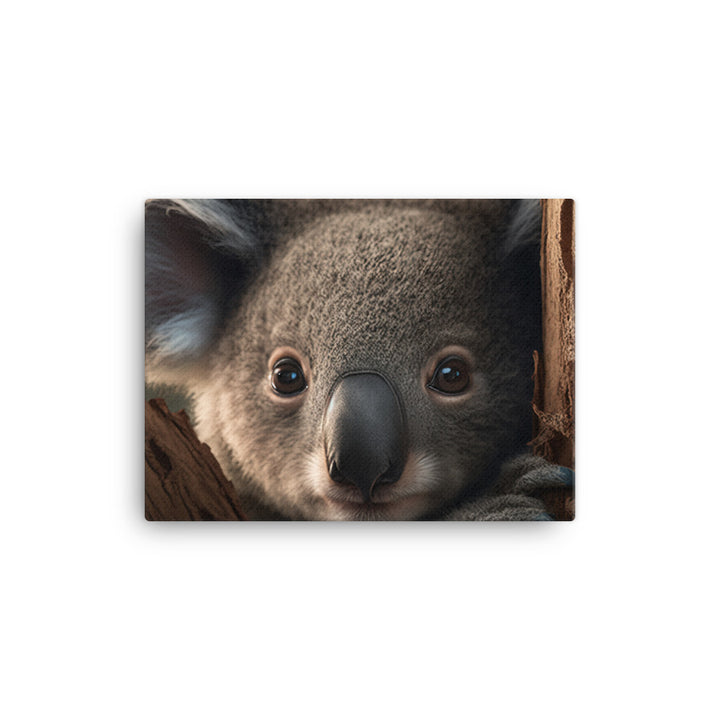 A curious koala peering down at you canvas - Posterfy.AI