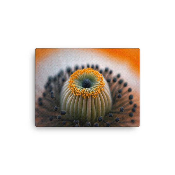 A macro shot of a bright orange poppy canvas - Posterfy.AI