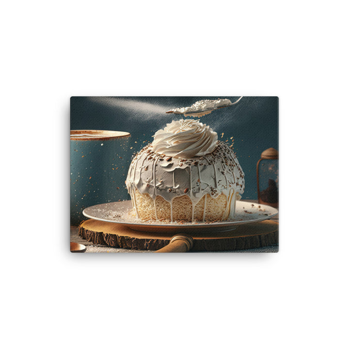 A Charming cafe with Delicious Coffee and Cake canvas - Posterfy.AI
