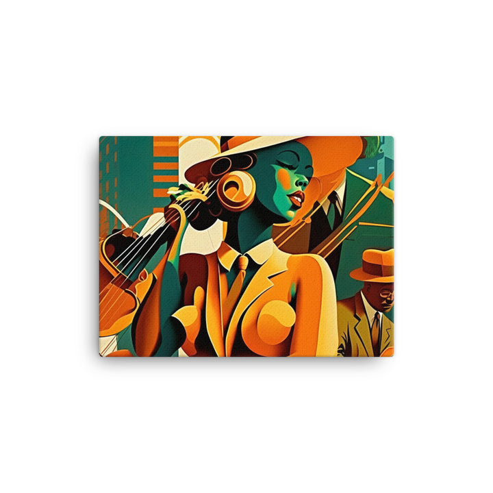 Jazz band in Art Deco era canvas - Posterfy.AI