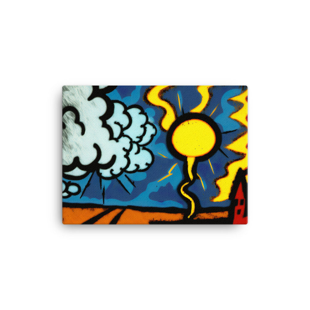 Thunderstorm in abstract colourful style canvas - Posterfy.AI