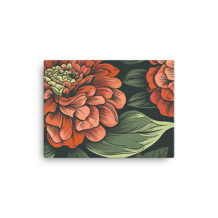 Zinnia Pattern canvas - Posterfy.AI