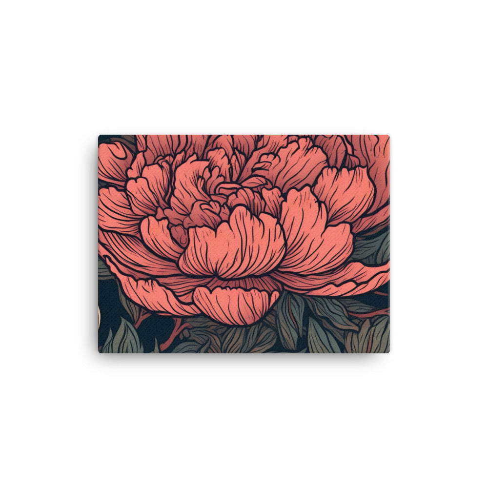 Peony Pattern canvas - Posterfy.AI