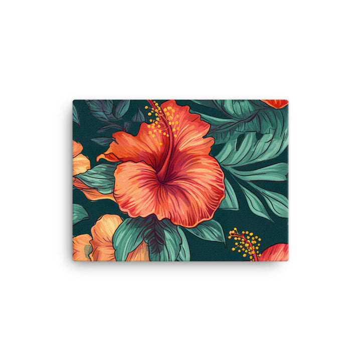 Hibiscus Pattern canvas - Posterfy.AI