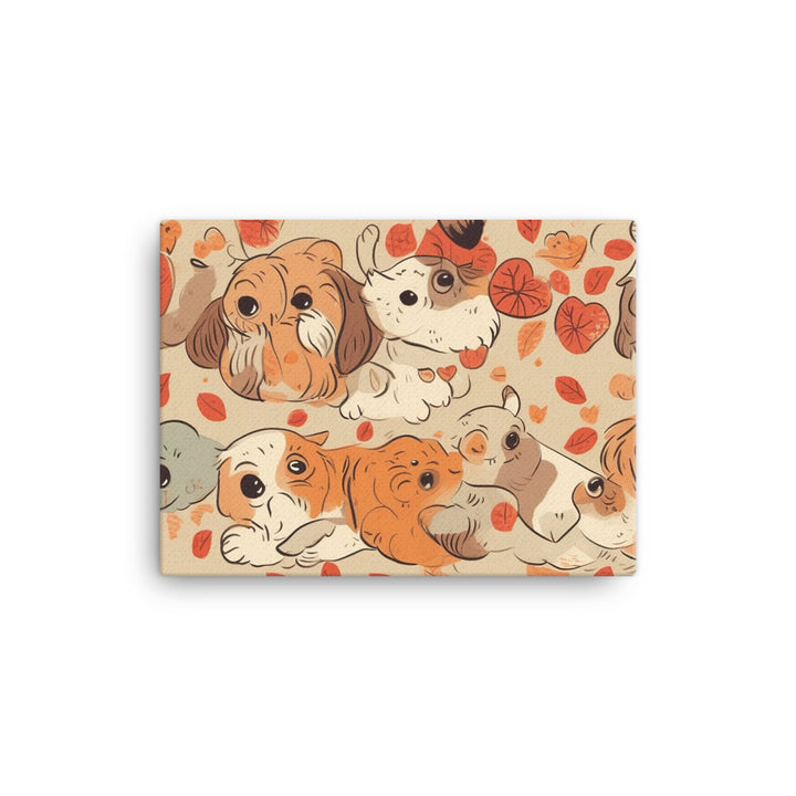 Puppy love Pattern canvas - Posterfy.AI