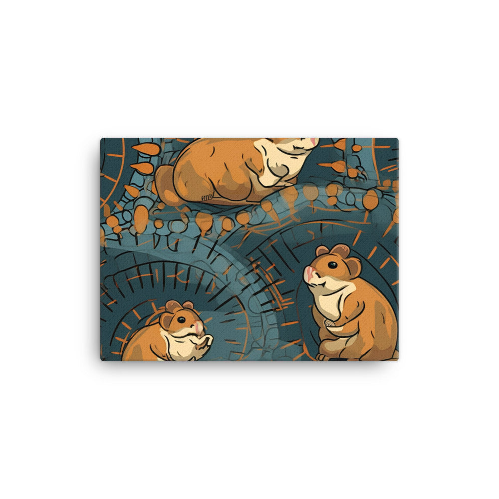 Hamster wheels Pattern canvas - Posterfy.AI