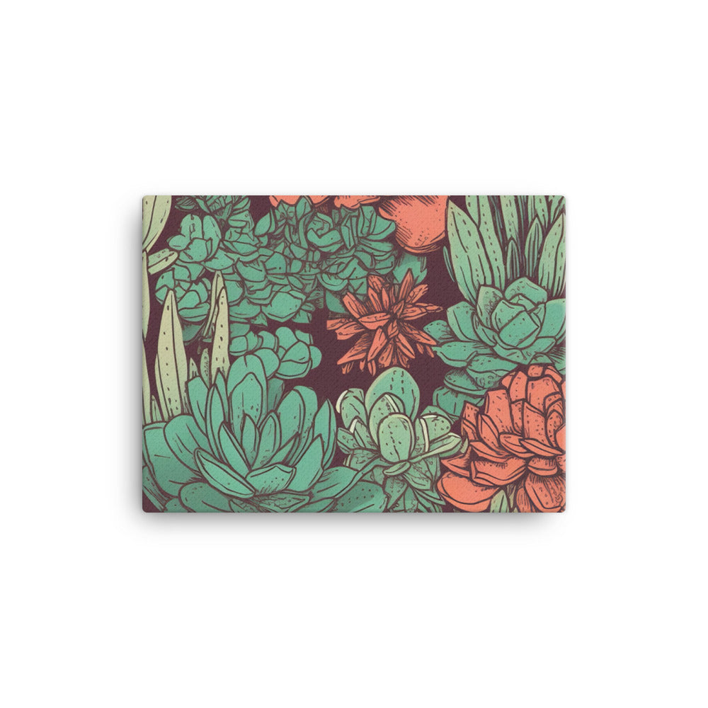 Succulents Pattern  canvas - Posterfy.AI