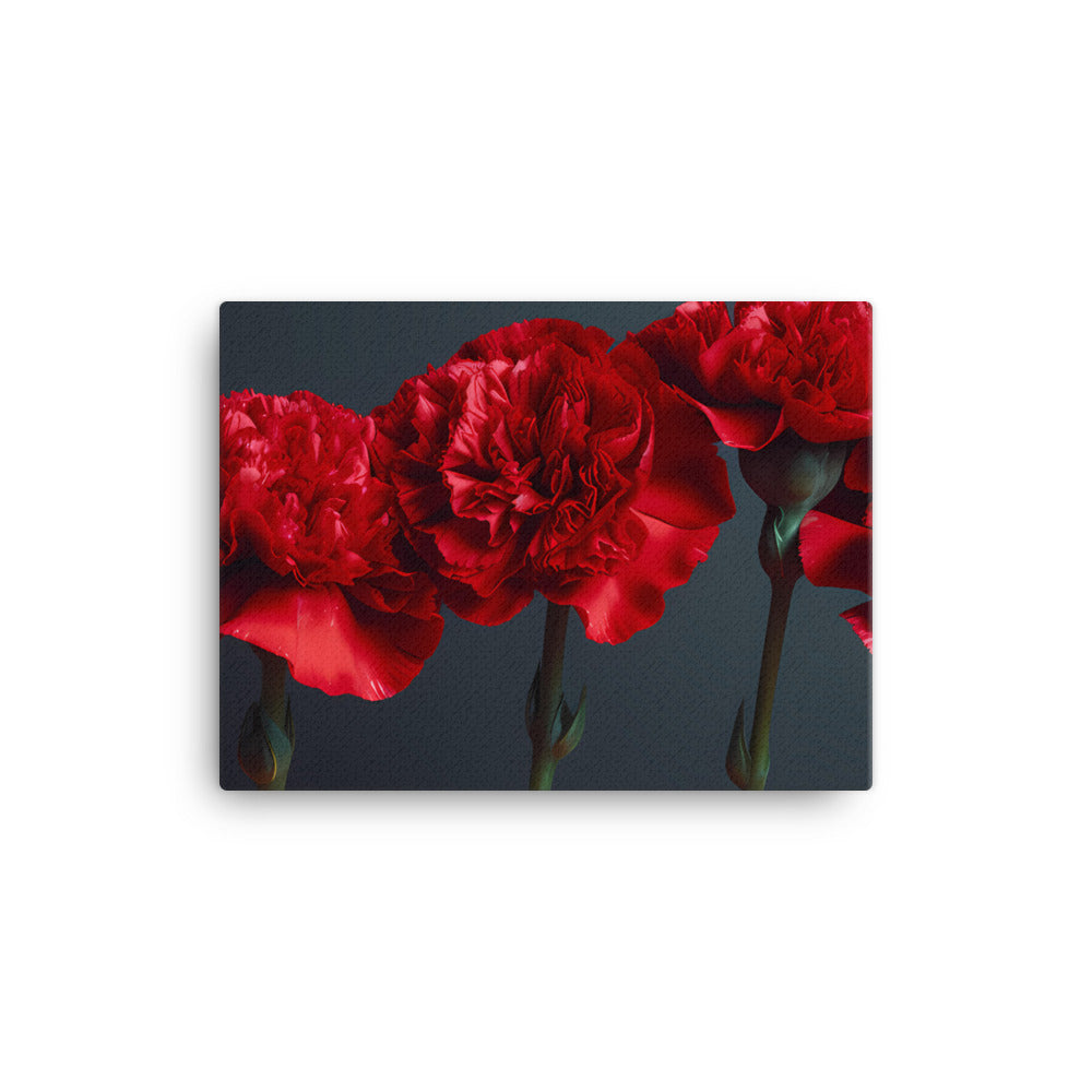 Bold Red Carnations canvas - Posterfy.AI