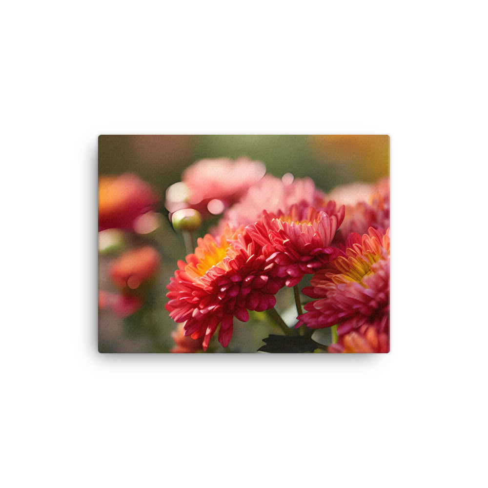 Vibrant Chrysanthemums in the Garden canvas - Posterfy.AI