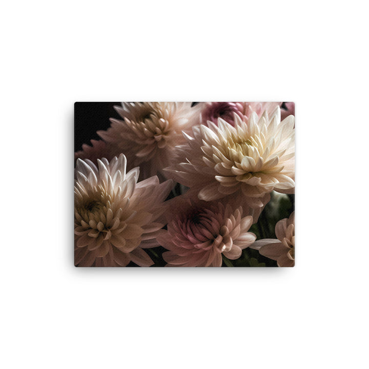 Chrysanthemum Bouquet in Soft Light canvas - Posterfy.AI