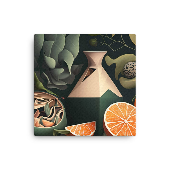 A contemporary still life painting inspired by nature canvas - Posterfy.AI