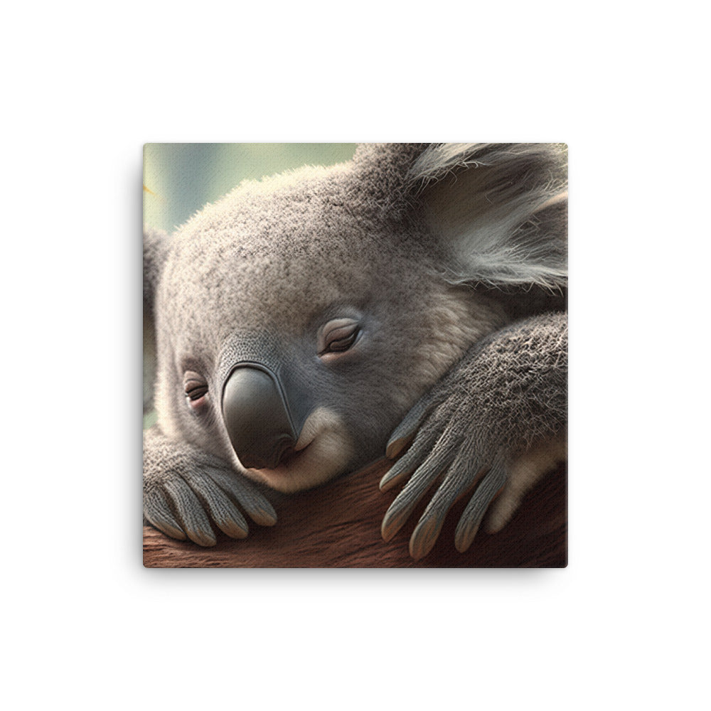 A sleepy koala perched on a tree limb canvas - Posterfy.AI