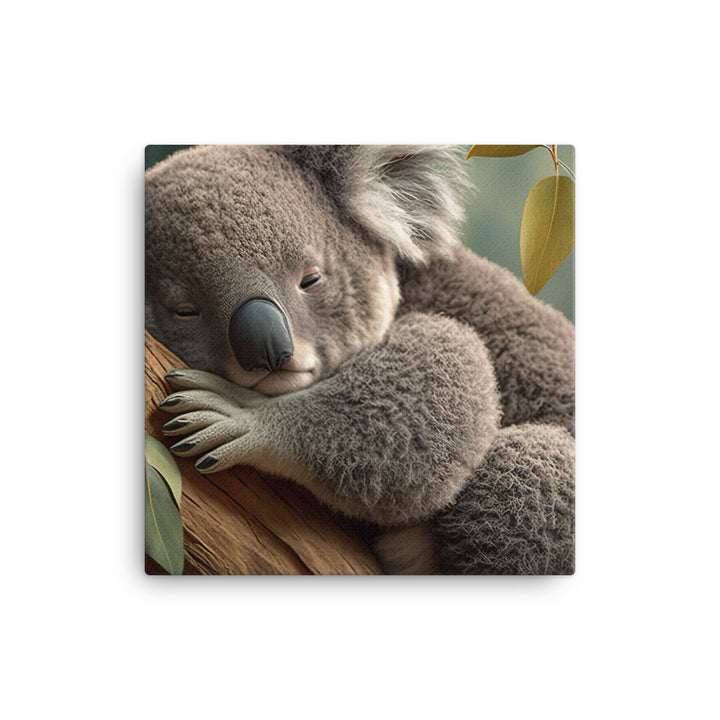 A sleepy koala perched on a tree limb canvas - Posterfy.AI