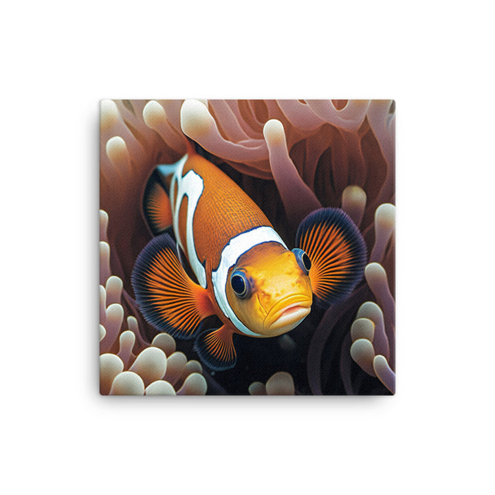 A playful clownfish swimming canvas - Posterfy.AI