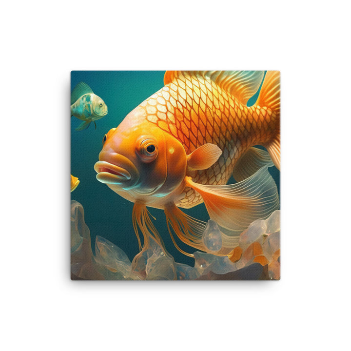 The bright hues and intricate patterns of fancy goldfish canvas - Posterfy.AI