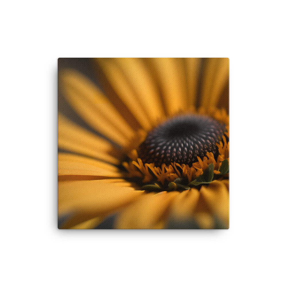 A macro shot of a yellow daisy canvas - Posterfy.AI