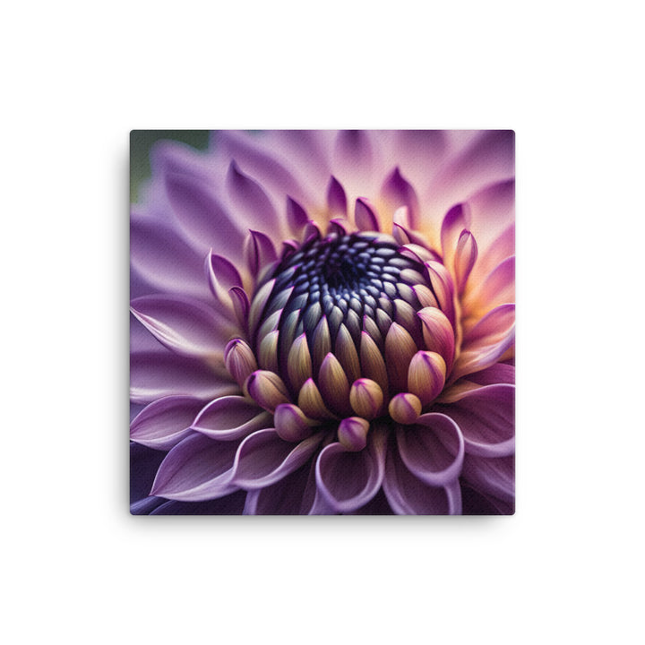 A macro shot of a purple dahlia canvas - Posterfy.AI