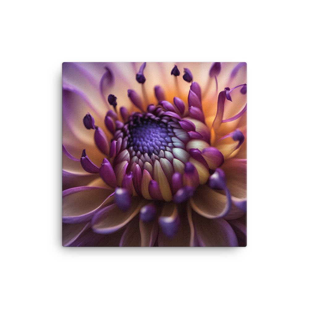 A macro shot of a purple dahlia canvas - Posterfy.AI