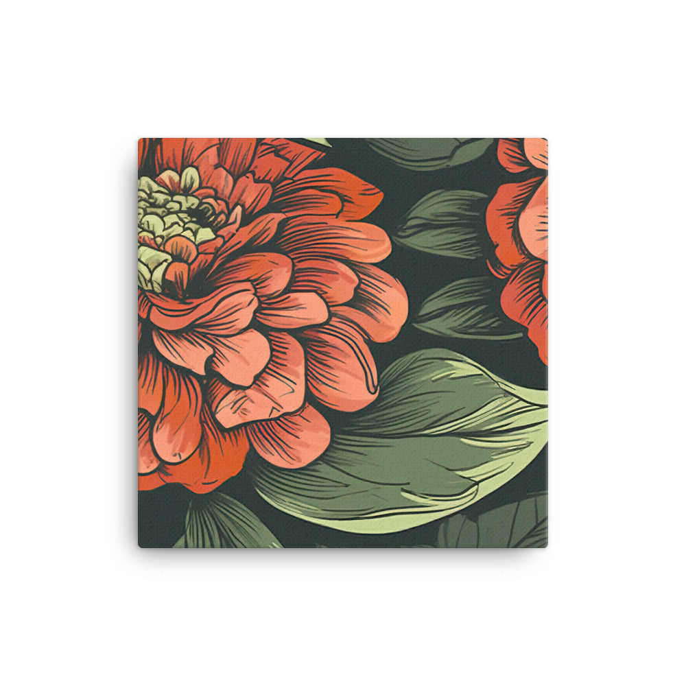 Zinnia Pattern canvas - Posterfy.AI