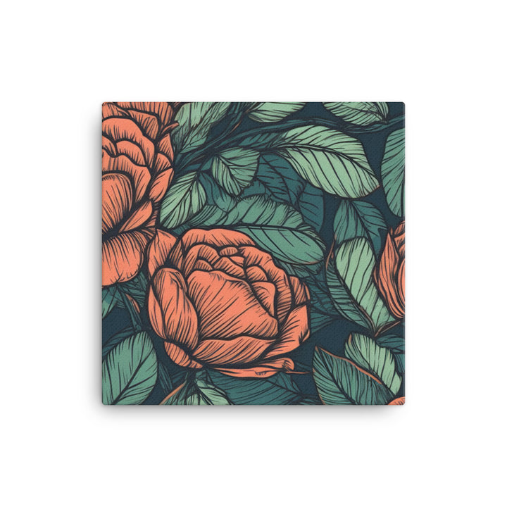 Rose Pattern canvas - Posterfy.AI