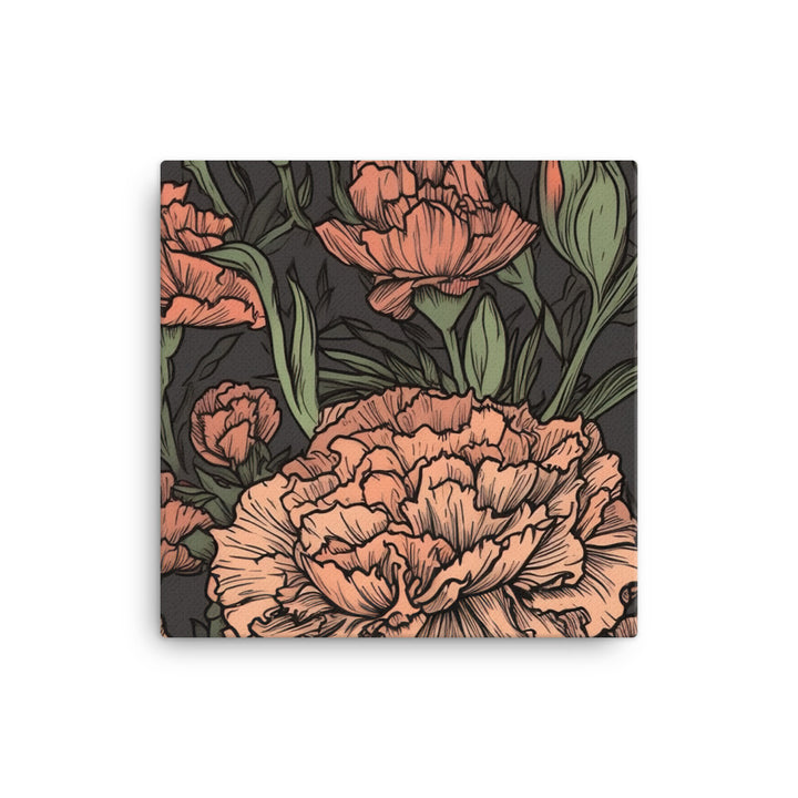 Carnation Pattern canvas - Posterfy.AI