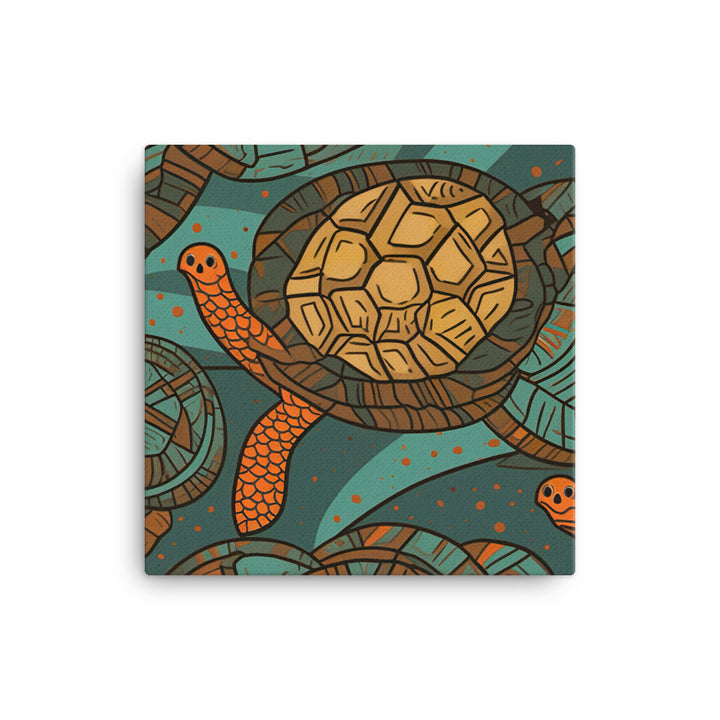 Turtle shells Pattern canvas - Posterfy.AI
