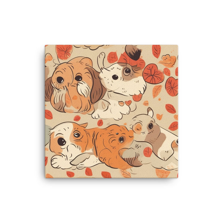 Puppy love Pattern canvas - Posterfy.AI