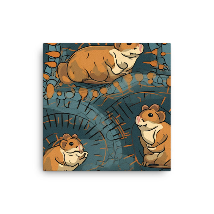 Hamster wheels Pattern canvas - Posterfy.AI