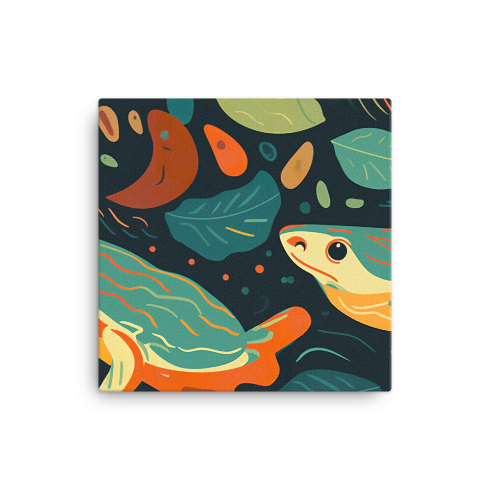 Frog jumps Pattern canvas - Posterfy.AI
