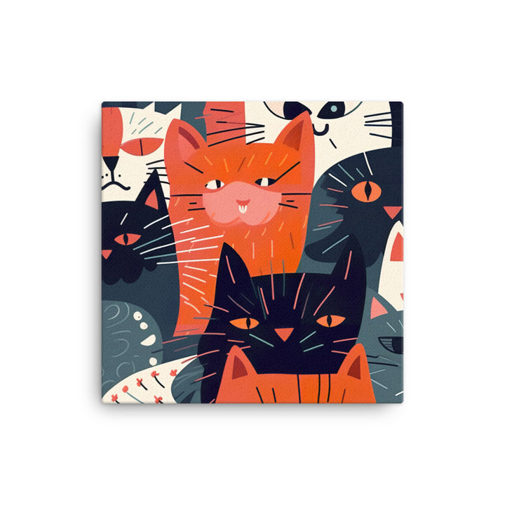 Cat faces Pattern canvas - Posterfy.AI