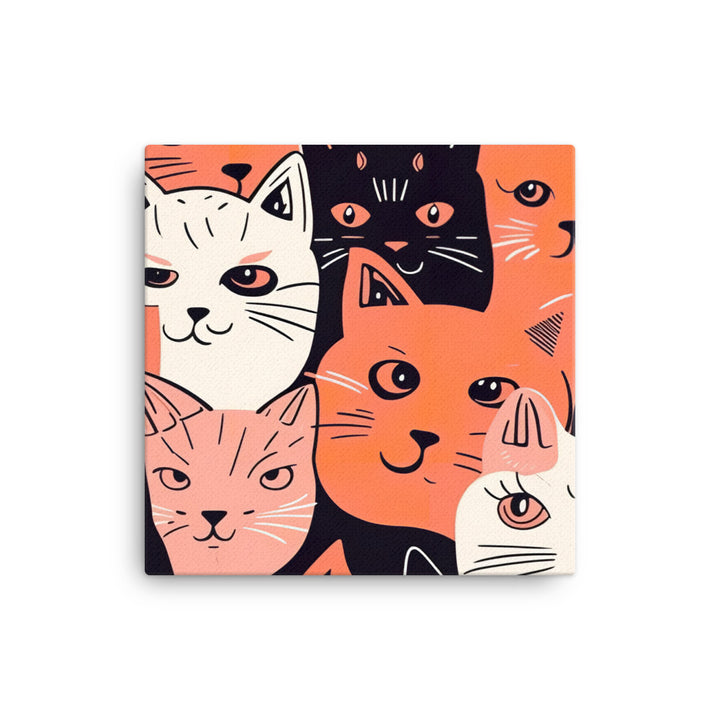 Cat faces Pattern canvas - Posterfy.AI