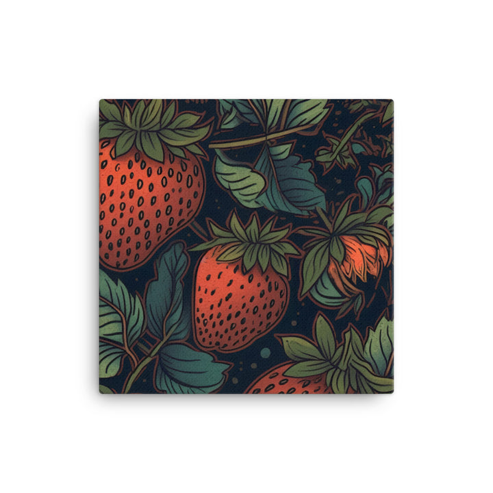 Strawberries Pattern canvas - Posterfy.AI