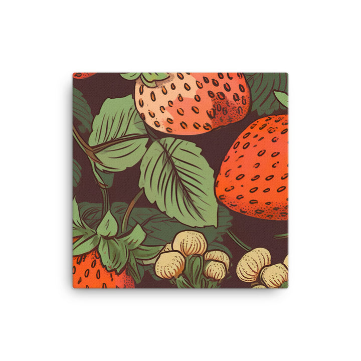 Strawberries Pattern canvas - Posterfy.AI