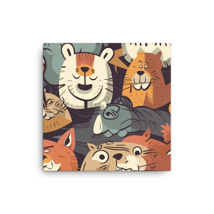 Cartoon Animals Pattern canvas - Posterfy.AI