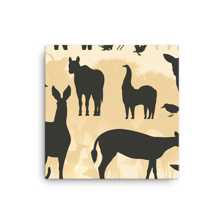 Animal Silhouettes Pattern canvas - Posterfy.AI