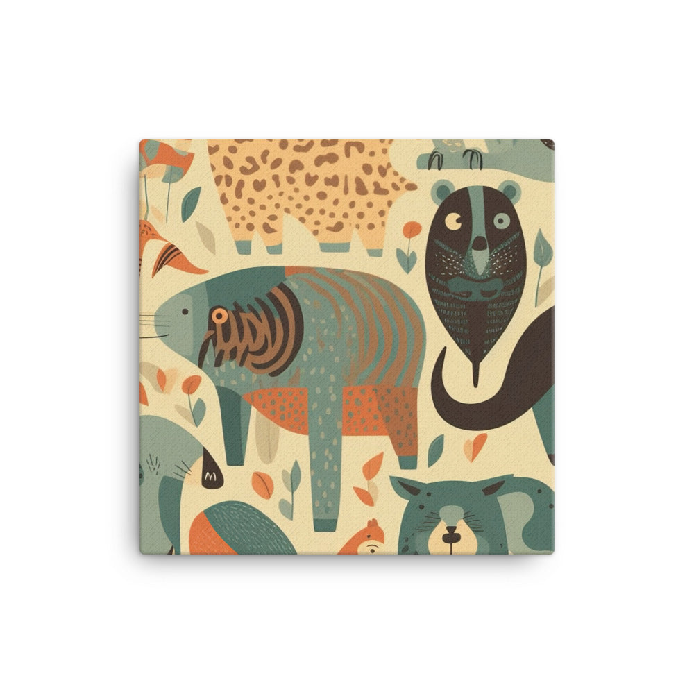 Zoo Animals Pattern canvas - Posterfy.AI