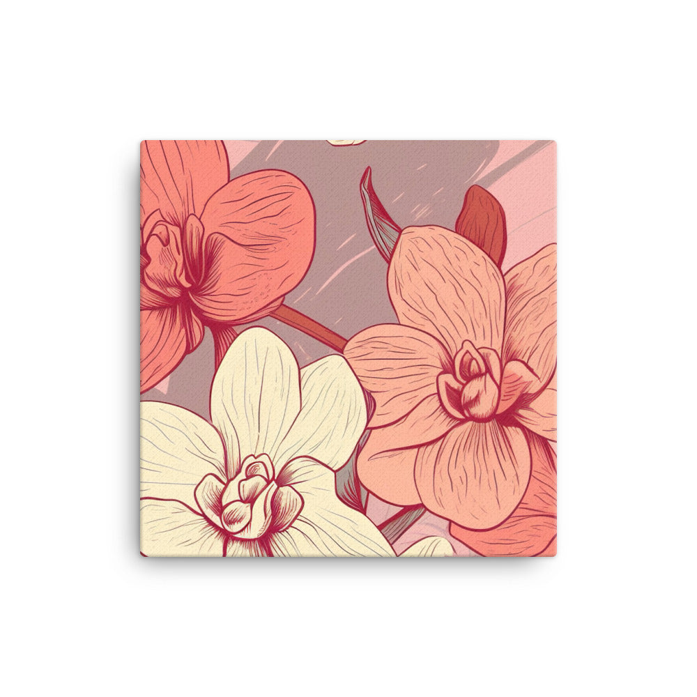 Orchids Pattern canvas - Posterfy.AI
