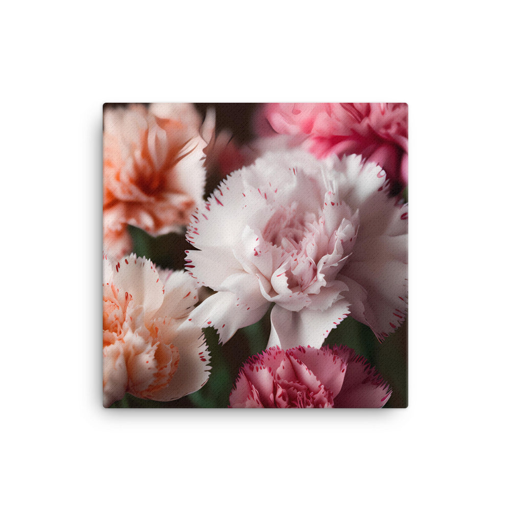 Carnations in Pink and White canvas - Posterfy.AI