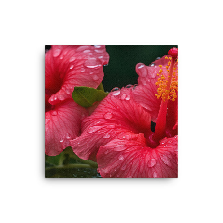 Hibiscus in the Rain canvas - Posterfy.AI