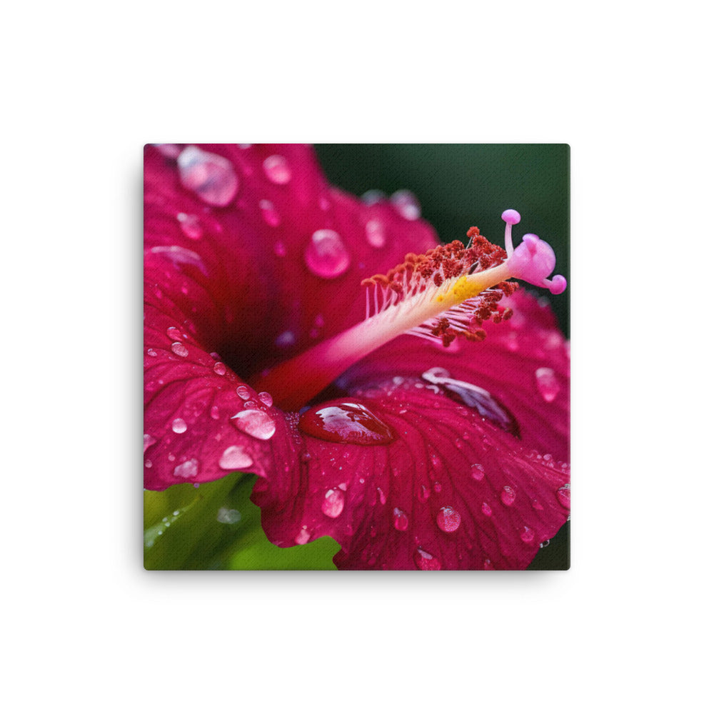 Hibiscus in the Rain canvas - Posterfy.AI