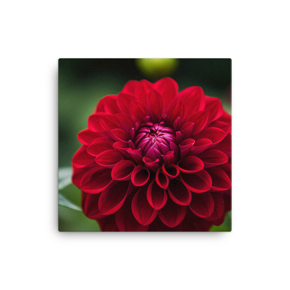 Crimson Dahlia in the Garden canvas - Posterfy.AI