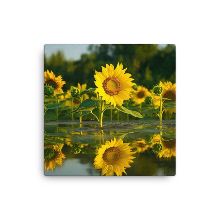 Sunflower Reflections canvas - Posterfy.AI