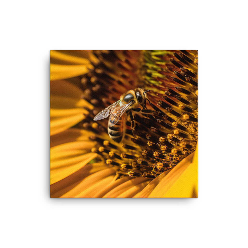 Bee Among Sunflowers canvas - Posterfy.AI