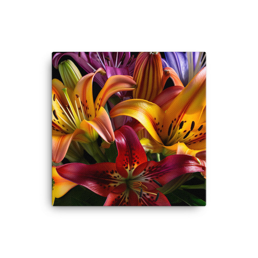 Multicolored Lily Bouquet canvas - Posterfy.AI