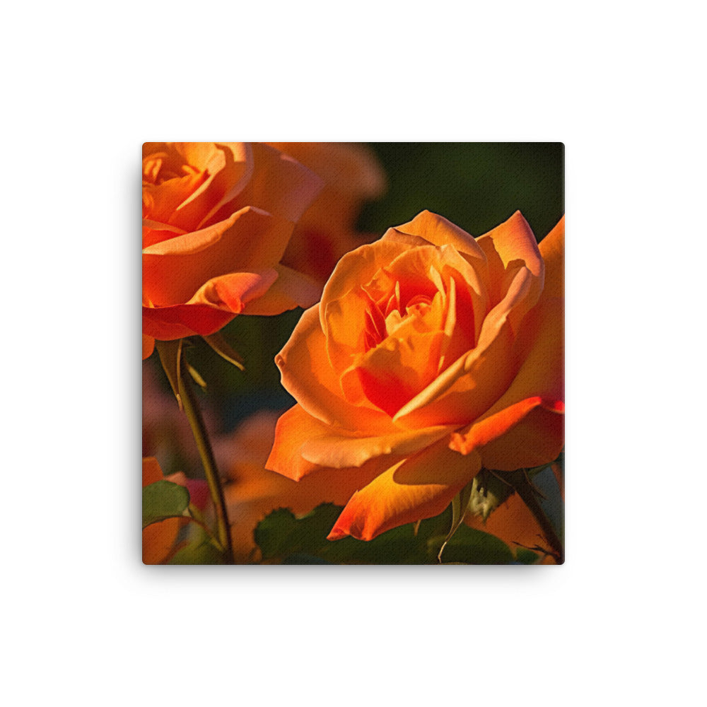 Romantic Peach Roses canvas - Posterfy.AI
