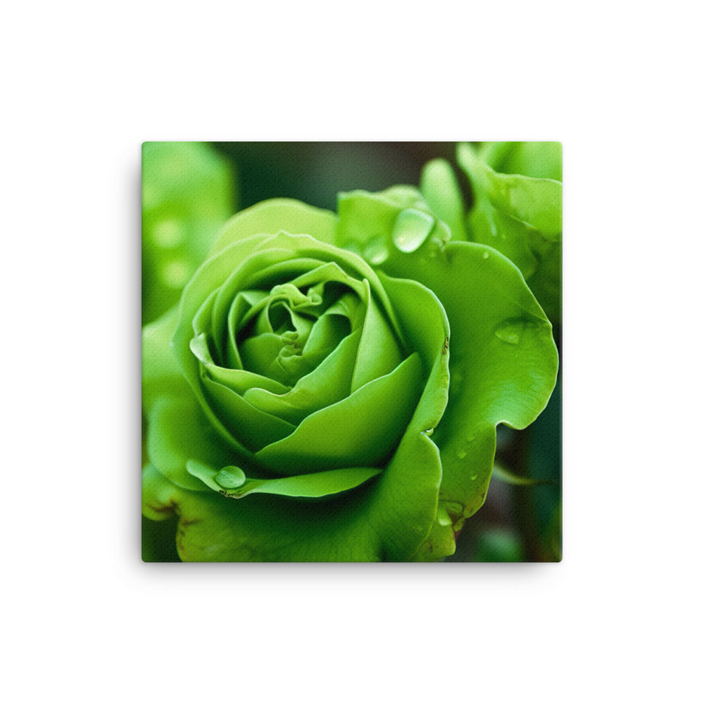 Refreshing Green Roses canvas - Posterfy.AI