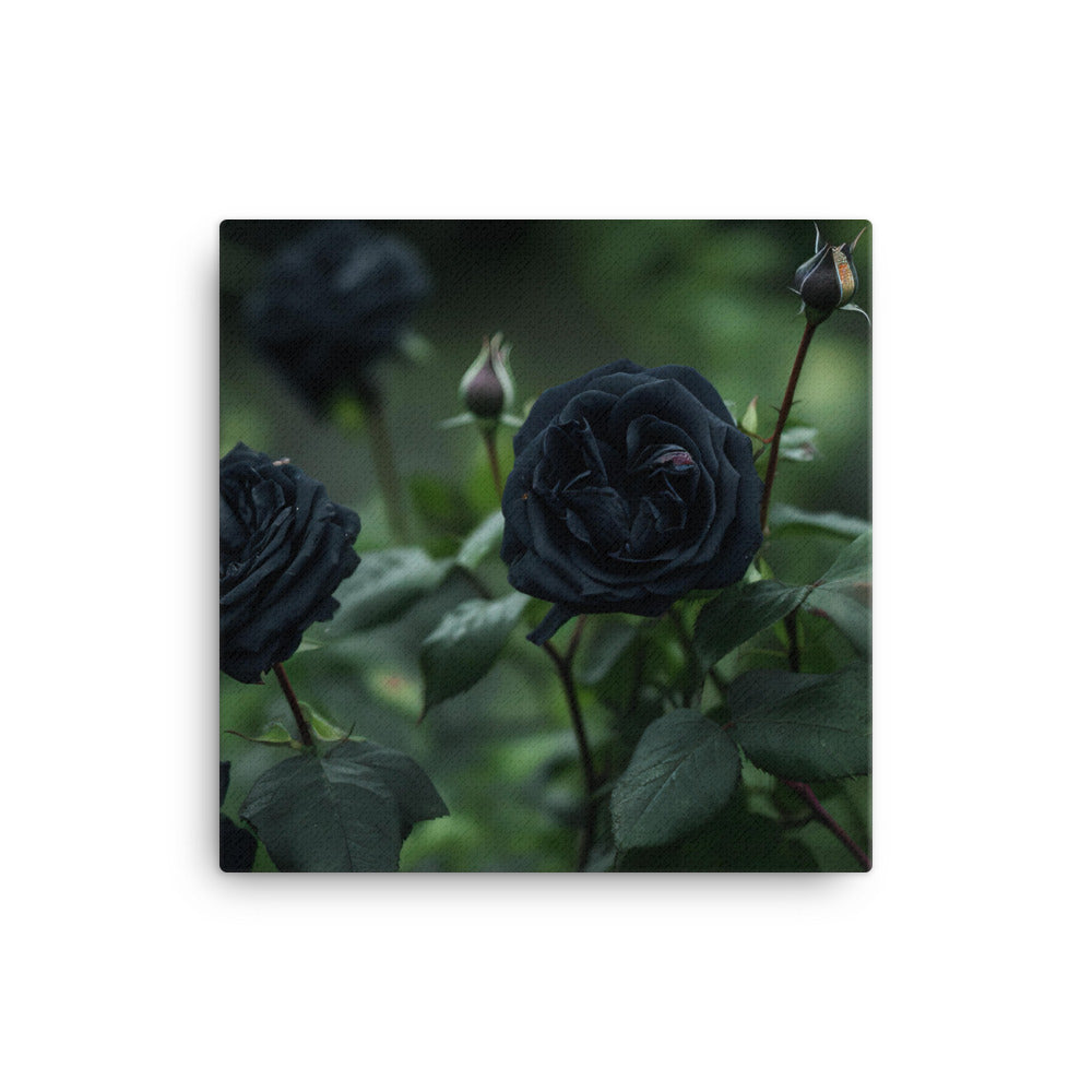 Mysterious Black Roses canvas - Posterfy.AI