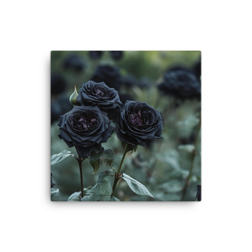 Mysterious Black Roses canvas - Posterfy.AI