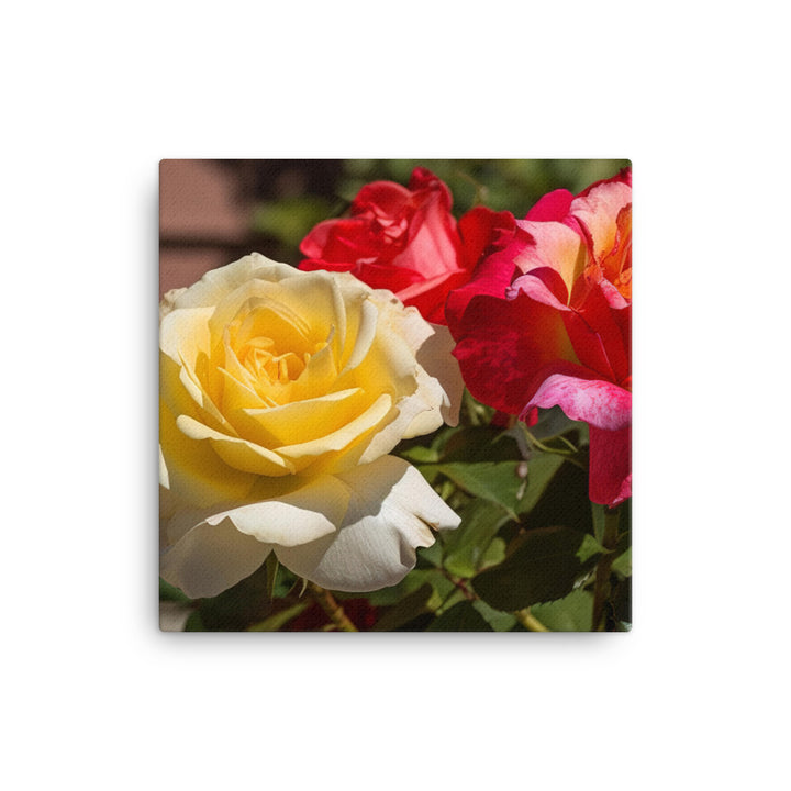 Bright Multi Colored Roses canvas - Posterfy.AI